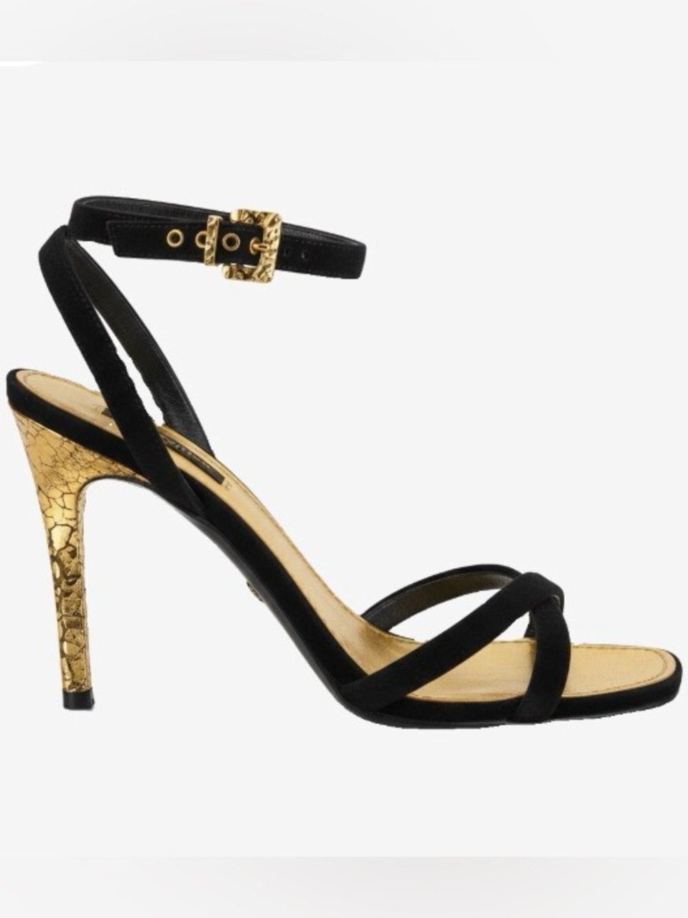🛍️Louis Vuitton Authentic Black & Gold Textured Heel Vintage 2007 W/Box & Bag
